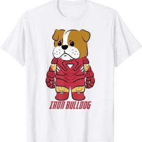 Colorful Iron English Bulldog Funny Superdog Pet Hero Puppy T-Shirt