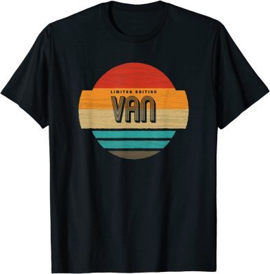 Official Mens Van Name Retro Vintage Sunset Limited Edition T-Shirt