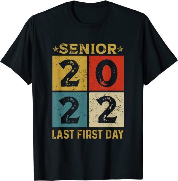 Vintage My Last First Day Senior 2022 Back To School T-Shirt