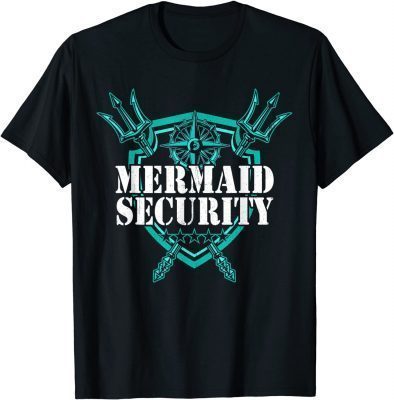 Mermaid Security Merman Pool Party Swimming T-Shirt