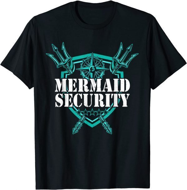 Mermaid Security Merman Pool Party Swimming T-Shirt