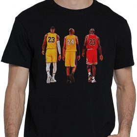 Official Men's Famous Classic Kobe Jordan James Basketball Character T-Shirt Black Cool Sleeved Shirt
