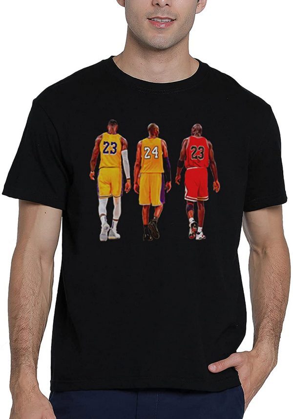 Official Men's Famous Classic Kobe Jordan James Basketball Character T-Shirt Black Cool Sleeved Shirt