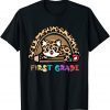 First Grade Leopard Rainbow Girls Boys Teacher 1st Grade T-Shirt