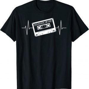 Old School Hip Hop Rap 80s 90s Cassette Tape ECG Line T-Shirt