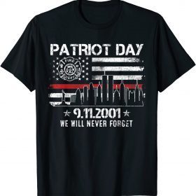 Red Line Never Forget Patriot Day 9 11 Memorial 2021 Unisex T-Shirt