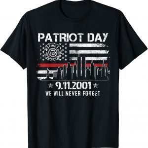 Red Line Never Forget Patriot Day 9 11 Memorial 2021 Unisex T-Shirt