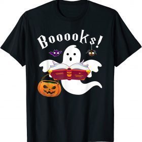 Classic Booooks Ghost Boo Read Books Library Funny Halloween T-Shirt