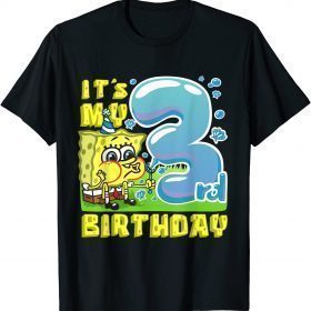 2021 Mademark x SpongeBob SquarePants - SpongeBob Third Birthday Gift Its My 3rd Birthday Boys Girls Tee Shirt