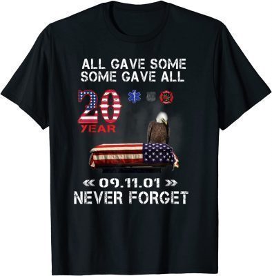 Never Forget 911 American Flag 20th Anniversary Patriot Day Unisex T-Shirt