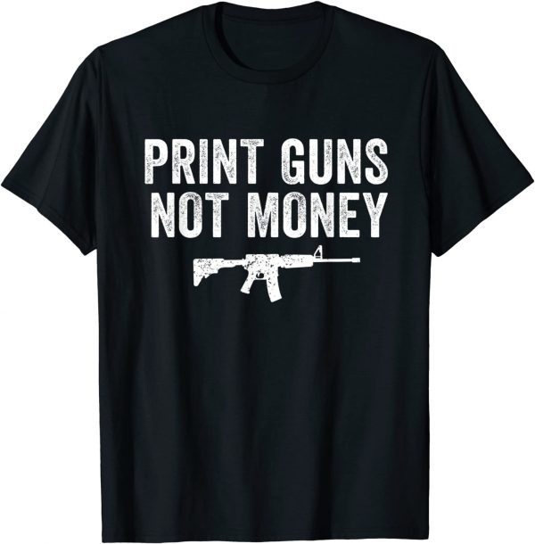 Print Guns Not Money Distressed Funny T-Shirt