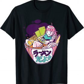 Anime Girl Gaming in a Bowl of Ramen T-Shirt