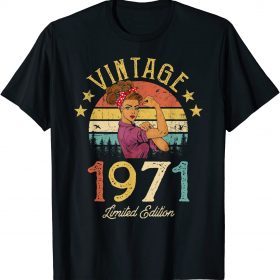 Official Vintage 1971 Made In 1971 50th Birthday Women 50 Years Old T-Shirt