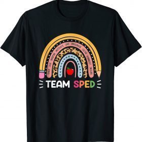 Special Education Teacher SPED Leopard Boho Rainbow Gift T-Shirt