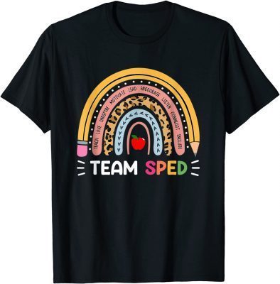 Special Education Teacher SPED Leopard Boho Rainbow Gift T-Shirt