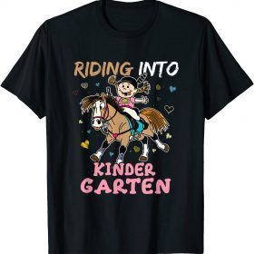 Classic Riding Into Kindergarten Horse Riding Back to School T-Shirt
