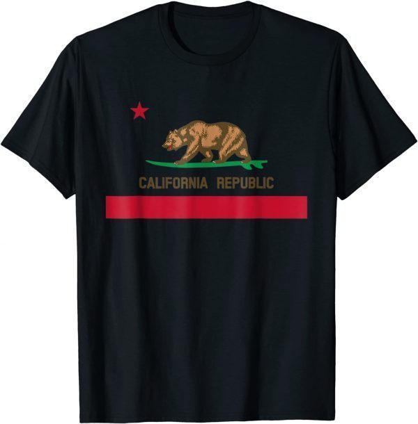 Shirts California Republic Surfing Bear State Flag