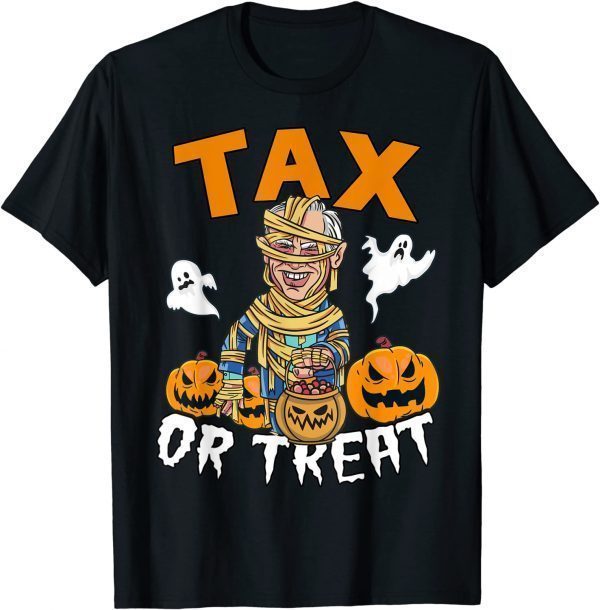Tax Or Treat Halloween Sarcastic Pumpkin Boo Funny Joe Biden T-Shirt