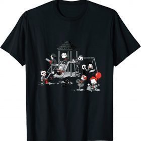 Cute Baby Horror Characters Playing Horror Movies Halloween T-Shirt