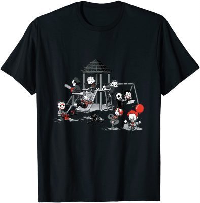 Cute Baby Horror Characters Playing Horror Movies Halloween T-Shirt