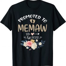 Official Promoted To Memaw 2022 First Time Mothers New Mom To Be Gift T-Shirt