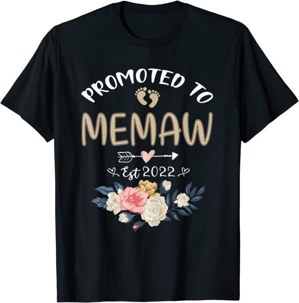 Official Promoted To Memaw 2022 First Time Mothers New Mom To Be Gift T-Shirt