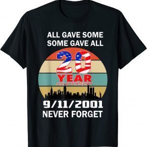 Official Never Forget 9/11 20th Anniversary Patriot Day 2021 T-Shirt