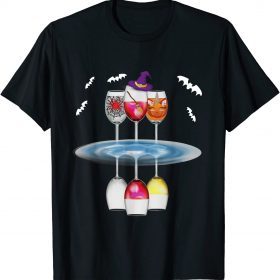 Three Glasses Of Wines Funny Halloween Wine Lover T-Shirt