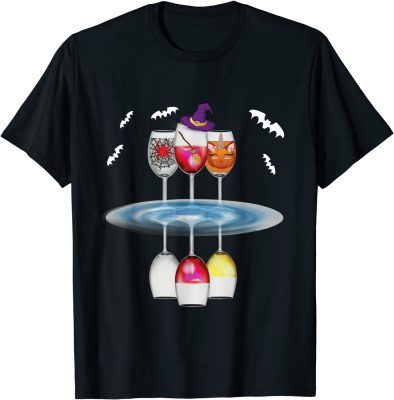 Three Glasses Of Wines Funny Halloween Wine Lover T-Shirt