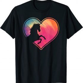Colorful Horse Riding Heart Cute Retro Style Boys & Girls T-Shirt
