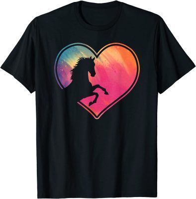 Colorful Horse Riding Heart Cute Retro Style Boys & Girls T-Shirt