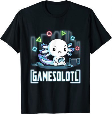 Gamesolotl Gamer Axolotl Fish Playing Video Games T-Shirt