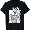 Skeleton Skull Coffee Drinking Halloween VIBES Women's Gift T-Shirt