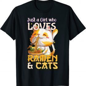 Love Ramen Japanese Noodles cute Kawaii Anime Cat girl women T-Shirt