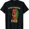 Vintage Free Afghanistan Afghan Flag Veteran Support T-Shirt