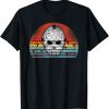 Scary Horror Movie Hockey Mask Retro Sunset T-Shirt