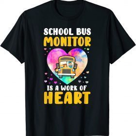 School Bus Monitor It's A Work Of Heart Watercolor T-Shirt
