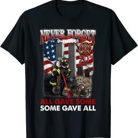 Unisex Never Forget 9-11-2001 20th Anniversary Funny Firefighters T-Shirt