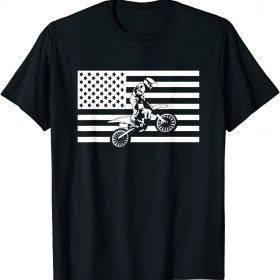 American Flag Motocross Apparel - Motocross Dirt Bike T-Shirt