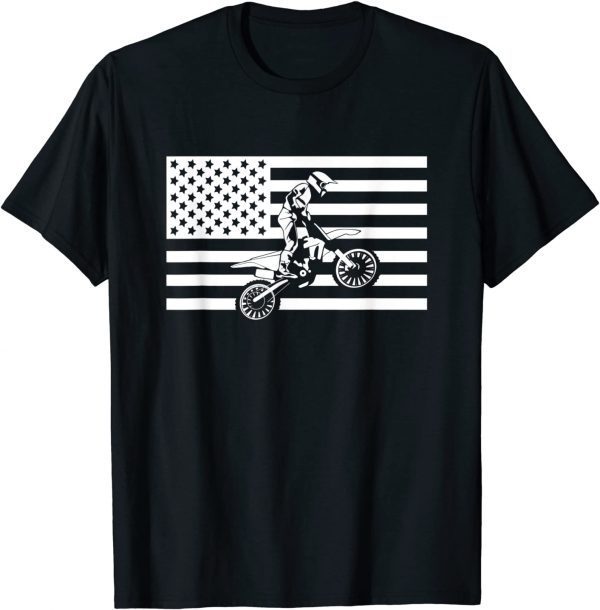 American Flag Motocross Apparel - Motocross Dirt Bike T-Shirt