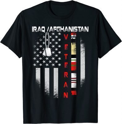 Proud Iraq Afghanistan Veteran Flag U.S. Patriotic T-Shirt