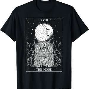 T-Shirt Tarot Card The Moon and Cat - Graphic Moon