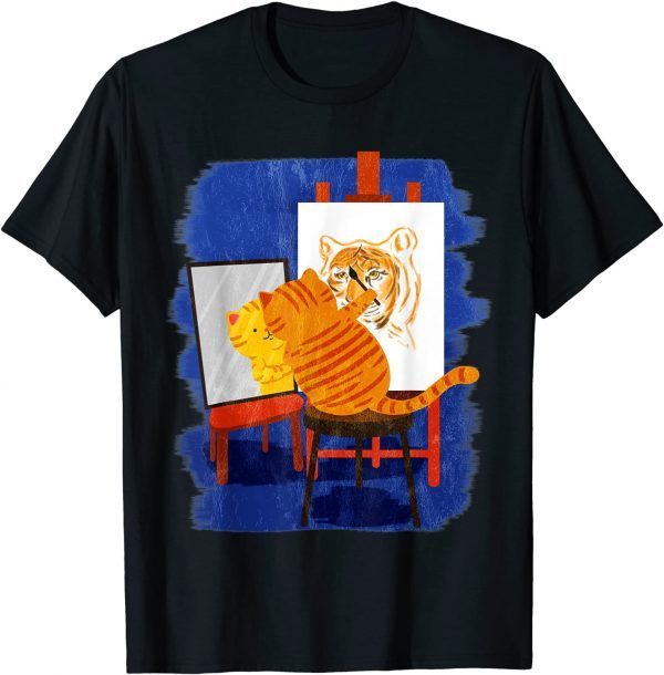 Cute Artistic Cat - Cute Cat Painting Lion Art Shirt T-Shirt