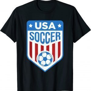 Funny USA Soccer Team Support the Team Shirt USA Flag Football T-Shirt