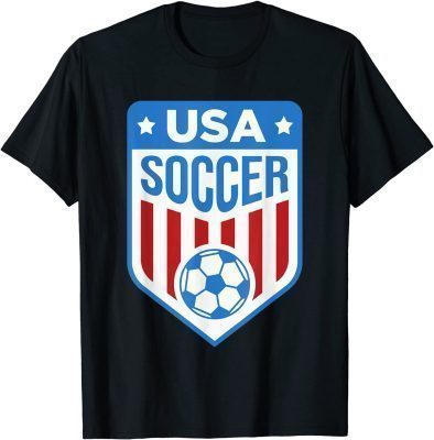 Funny USA Soccer Team Support the Team Shirt USA Flag Football T-Shirt