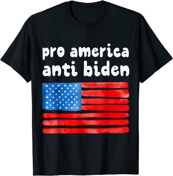 T-Shirt Pro America Anti Biden Flag Usa Impeach Joe Biden Anti Biden