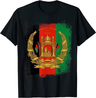 2021 Vintage Afghanistan Afghan Flag Support Freedom T-Shirt
