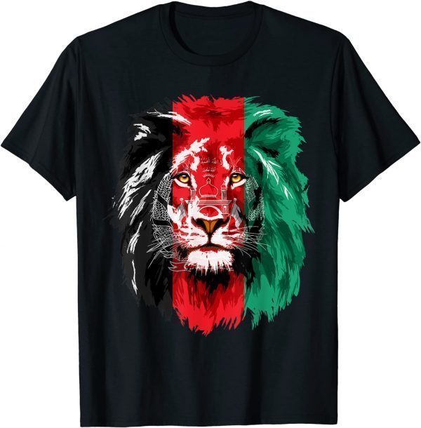 T-Shirt Afghanistan Flag Lion Free Afghanistan