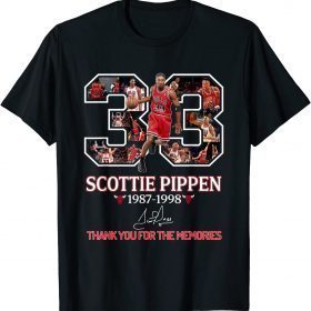 Funny Scottie 33 Pippen Basketball Signed 1987-1998 T-Shirt
