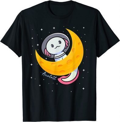 Kawaii Axolotl Japan Anime Comic Pastel Goth Space Moon Unisex T-Shirt
